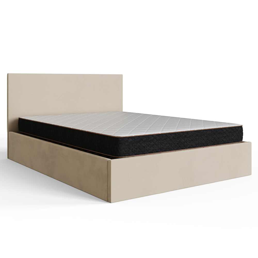 GFW Double Natural Velvet End Lift Ottoman Bed Image 2