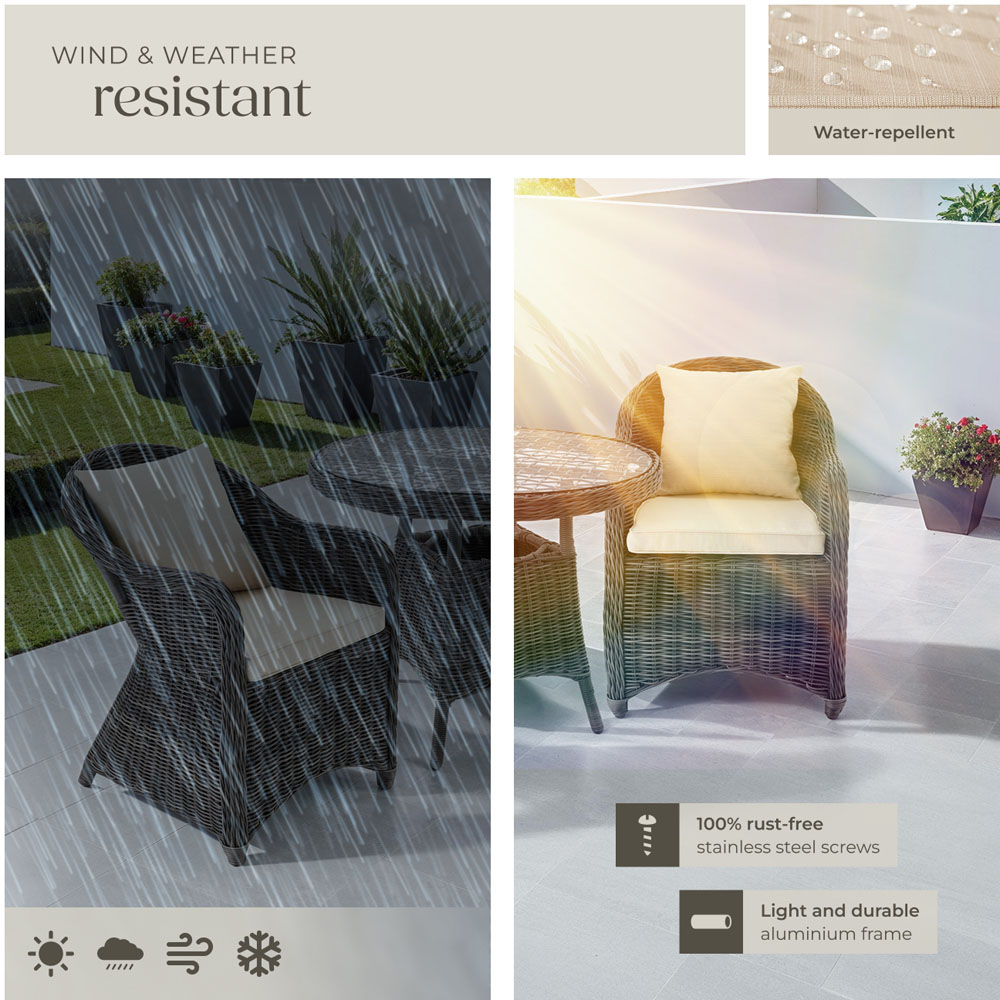 tectake Zurich 2 Seater Grey Bistro Set Image 7