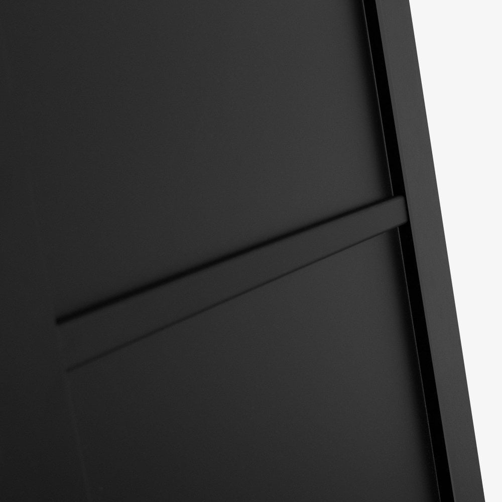 Jet Black Fully Finished Industrial Studio 3 Panel Internal Door 1981 x 762 x 35mm Image 5