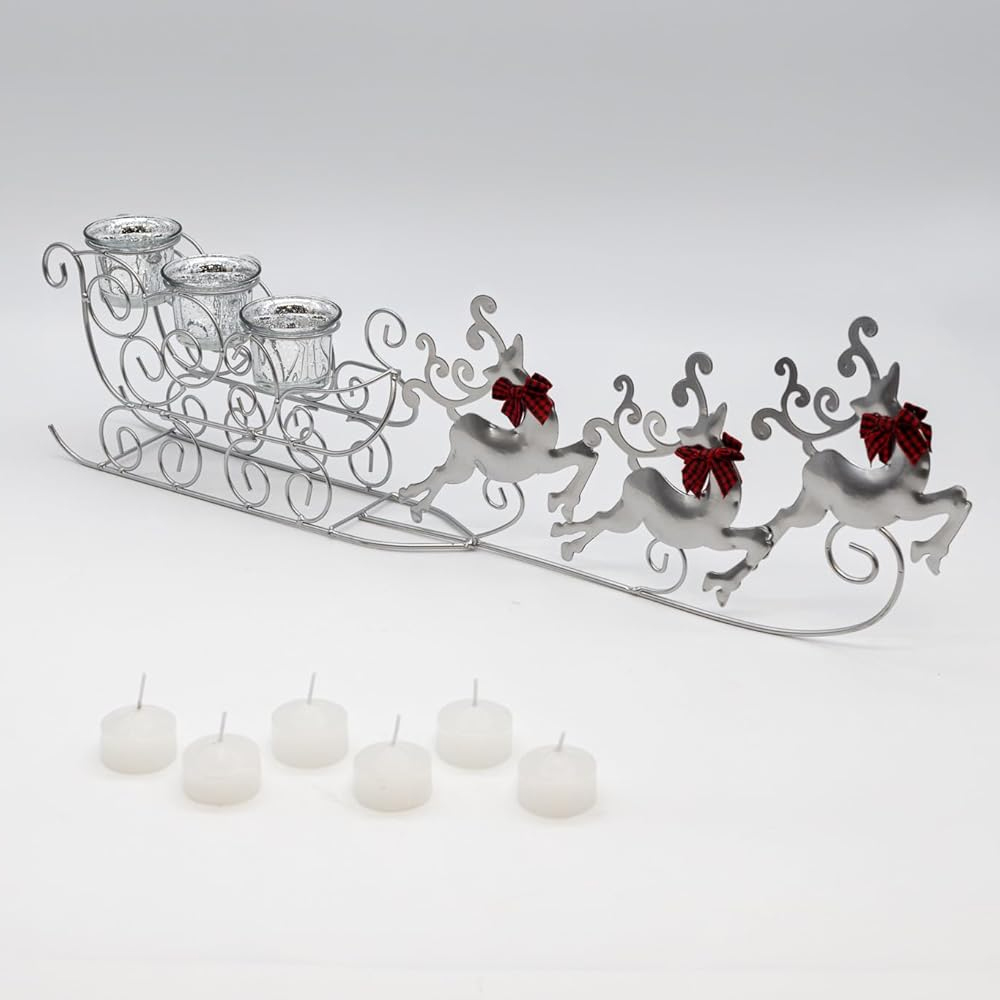 Marco Paul Flying Reindeer Candle Holder Decoration Image 2