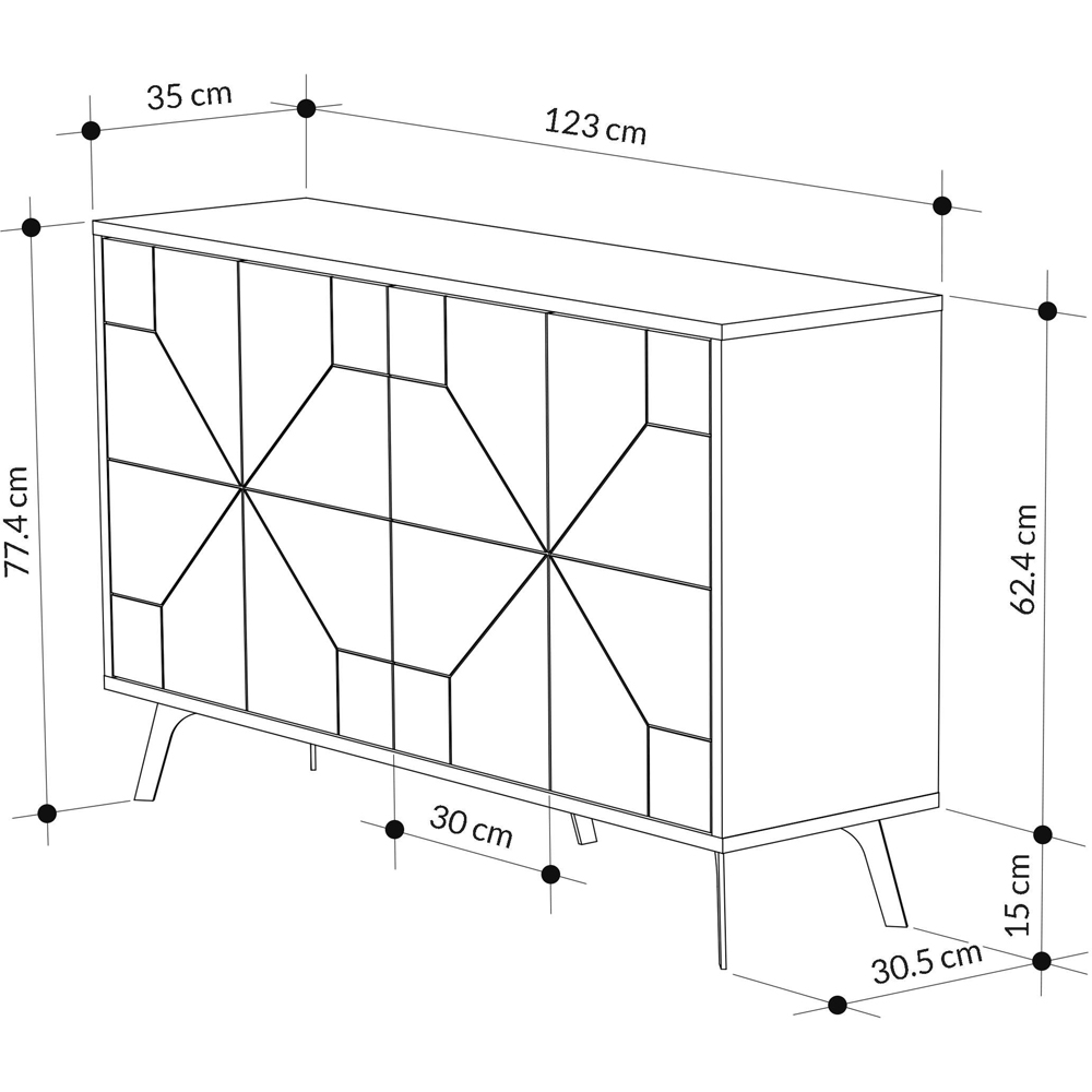 Decortie Dune Mocha Grey Console Sideboard Image 8