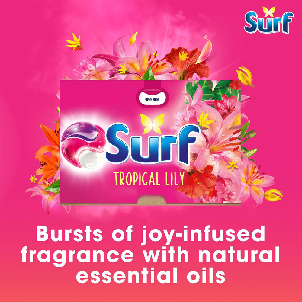 Surf 3 in 1 Tropical Lily Washing Capsules 26 Washes 4 Pack Image 5