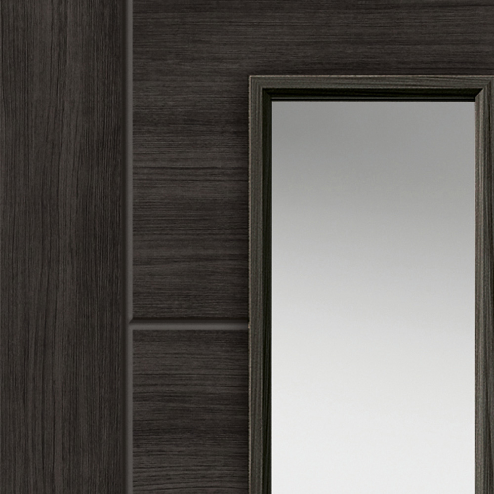 JB Kind Tigris Dark Grey Laminated Finished Glazed Internal Door 1981 x 762mm Image 3