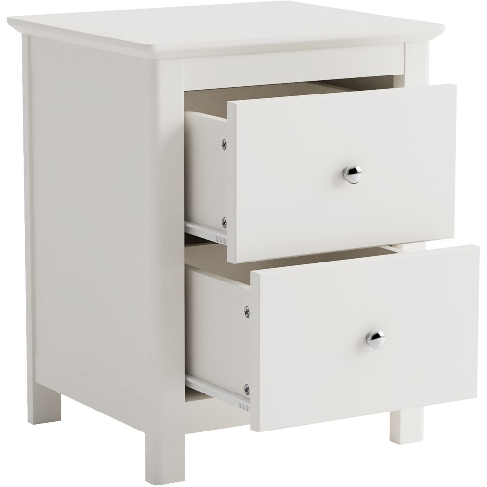 Core Products Nairn 2 Drawer White Bedside Cabinet Image 4
