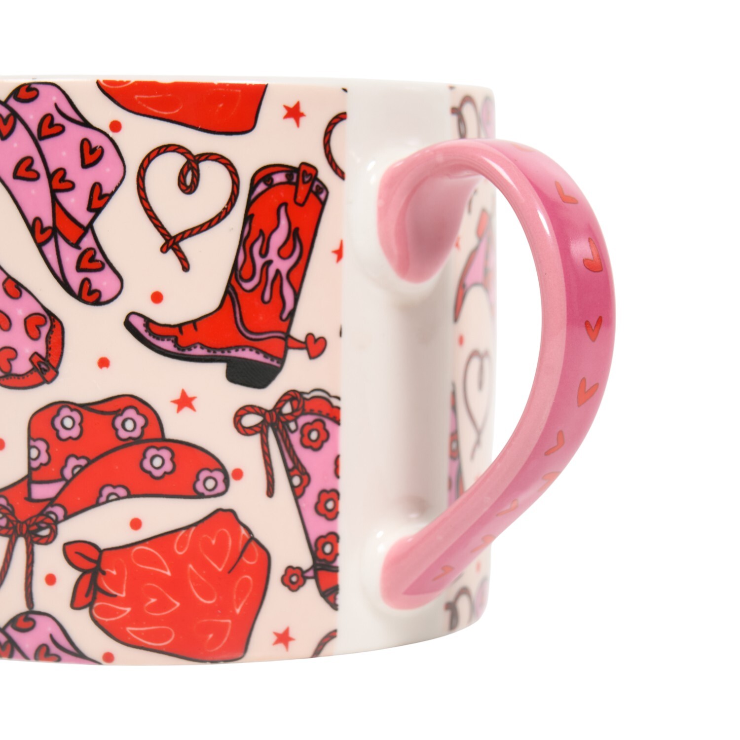 Rodeo Love Cowboy Boot and Heart Mug - Pink Image 3