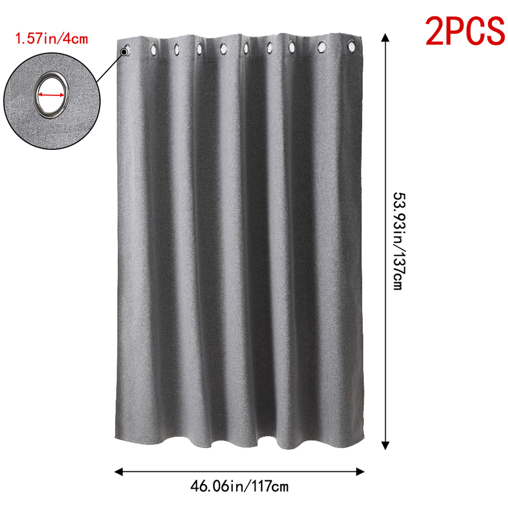 Living and Home Solid Grey Blackout Chenille Curtains 117 x 137cm Image 9