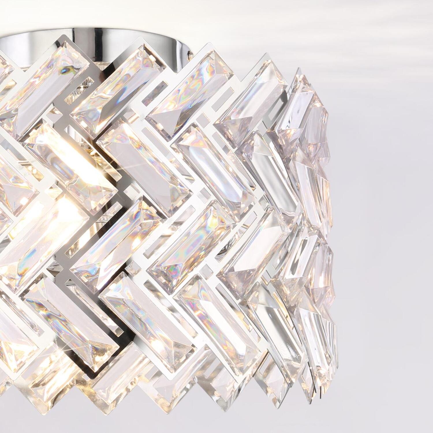 Eleanor Flush Ceiling Fitting Silver Image 5