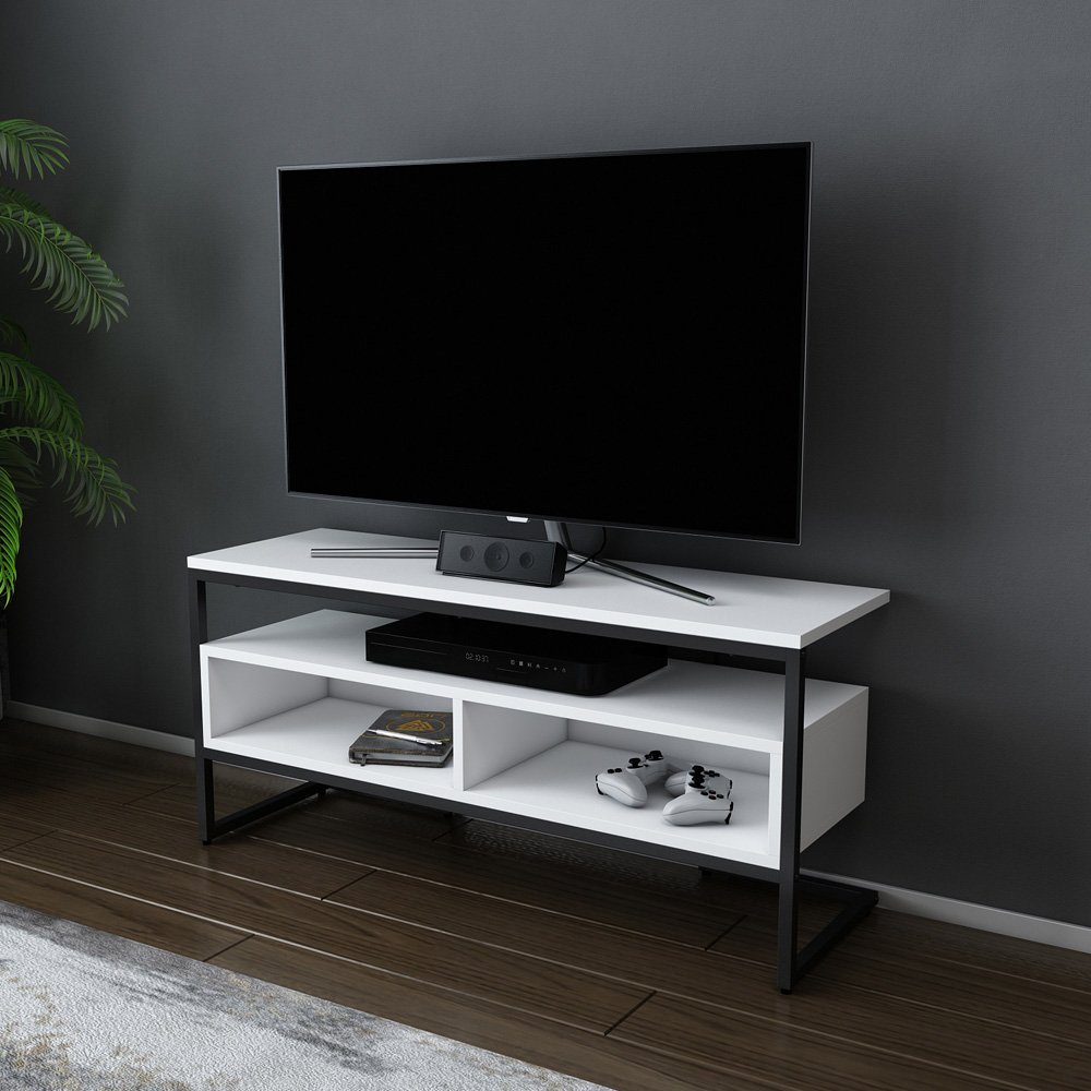 Decorotika Merrion 3 Shelf Black and White TV Unit Image 5