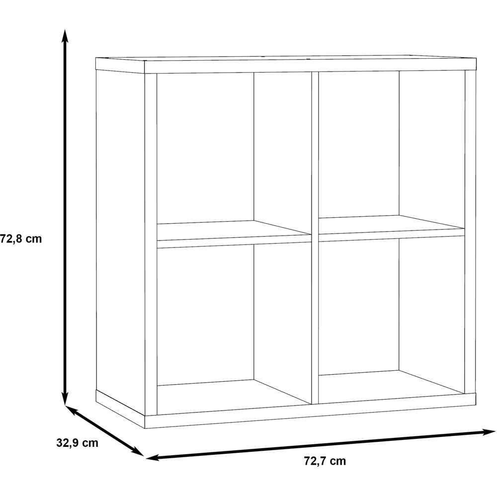 Florence Mauro 4 Cube Matt Black Bookshelf Image 7