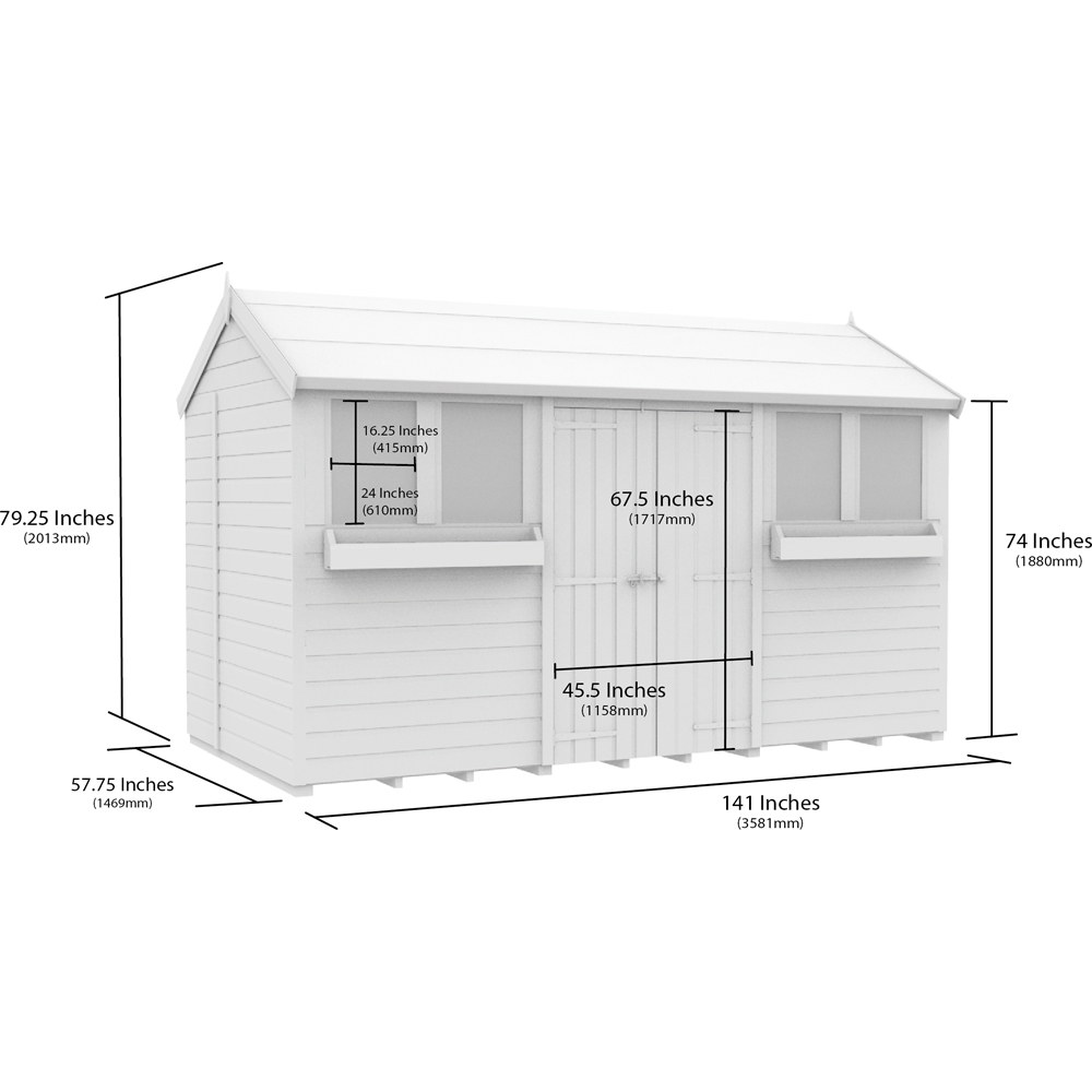DIY Sheds 12 x 5ft Tongue and Groove Timber Apex Summer Garden Shed Image 9
