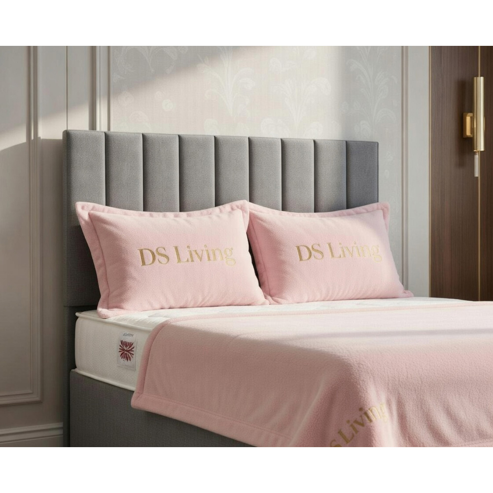 DS Living Aria Double Silver Plush Ottoman Bed Image 3