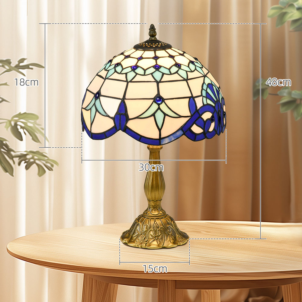 Portland Stained Glass Antique Table Lamp Image 9
