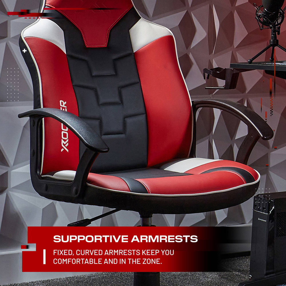 X Rocker Saturn Black and Red Mid-Back Wheeled Esport Gaming Chair Image 3