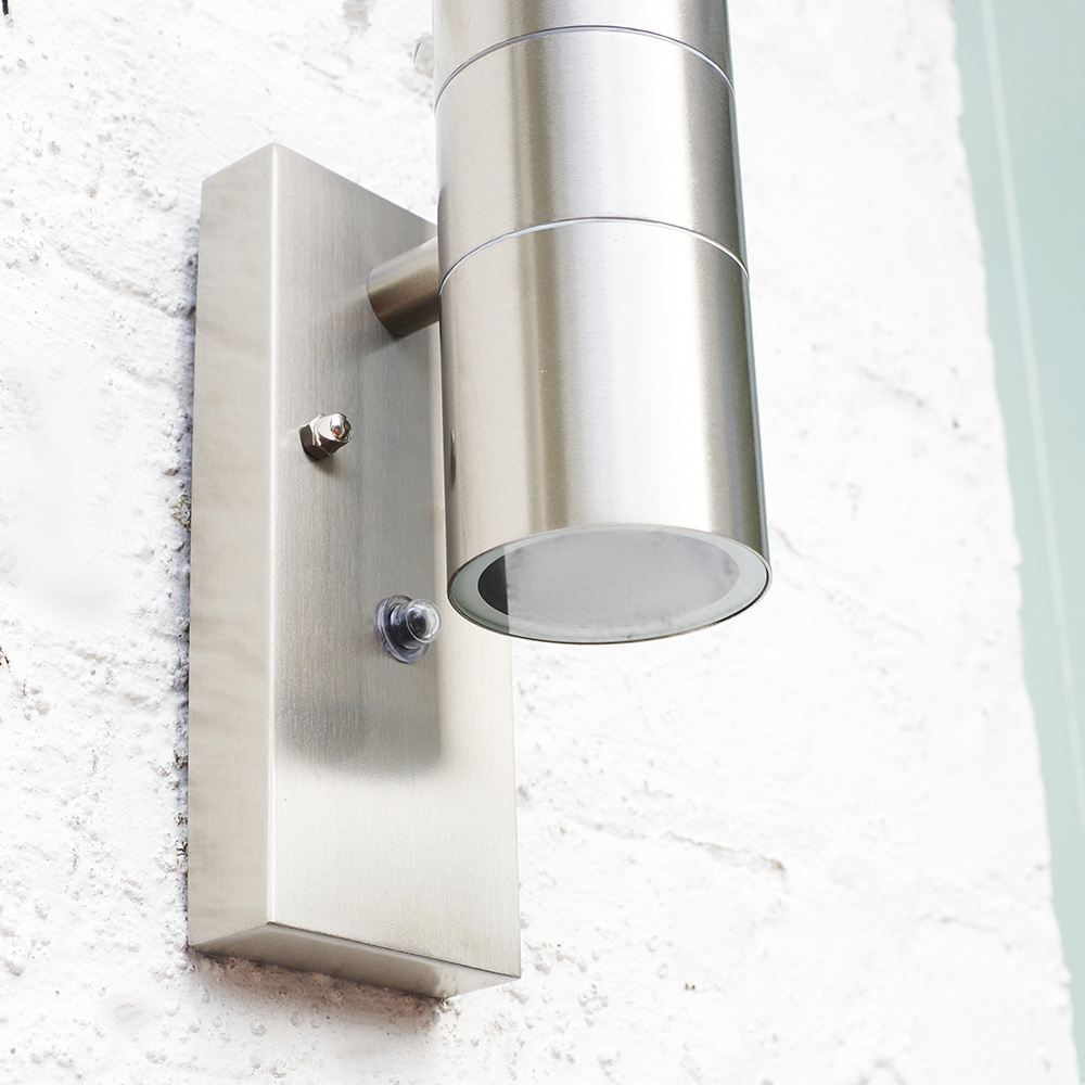 ValueLights Silver Outdoor Wall Up Down Light with Dusk till Dawn Sensor Image 4