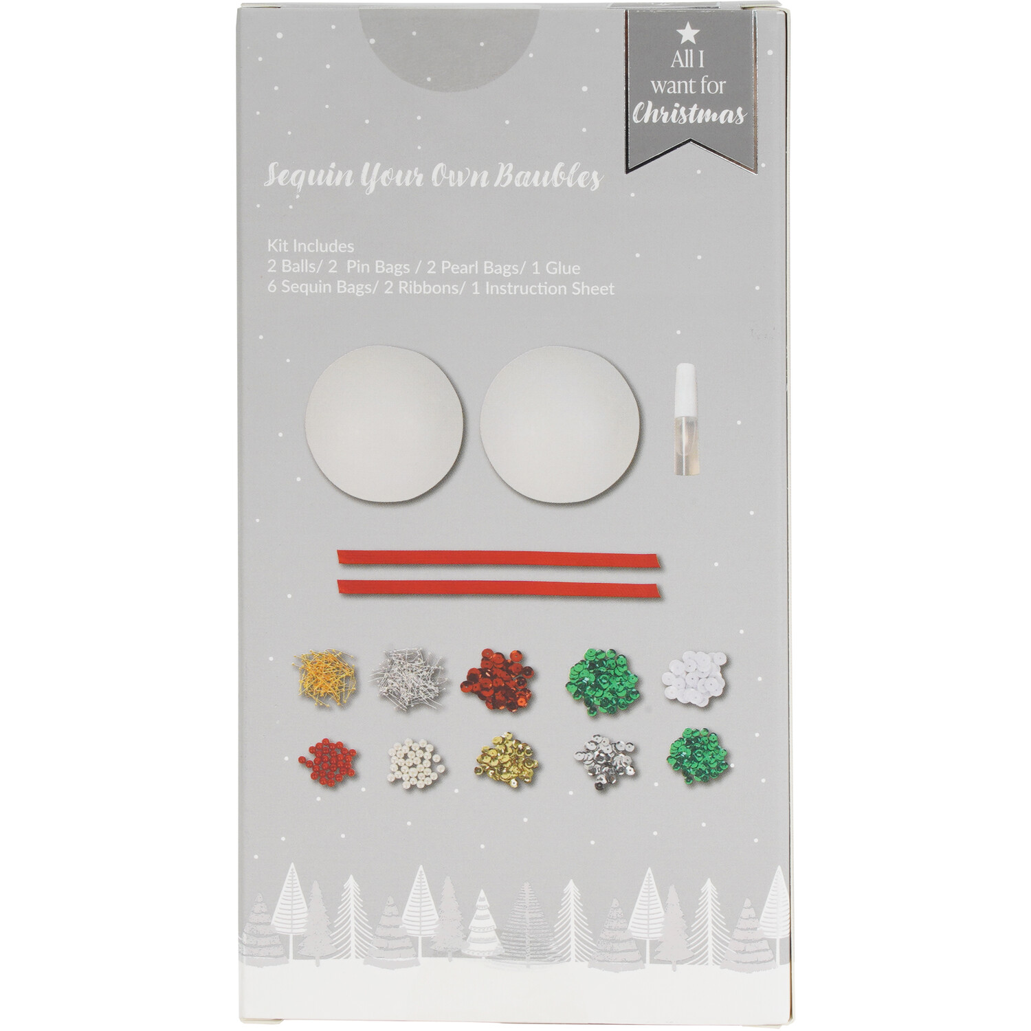 Sequin Your Own Baubles Kit White Image 2