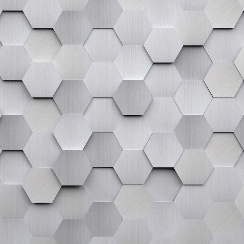Origin Murals Metal Hexagons Wall Mural Image 2