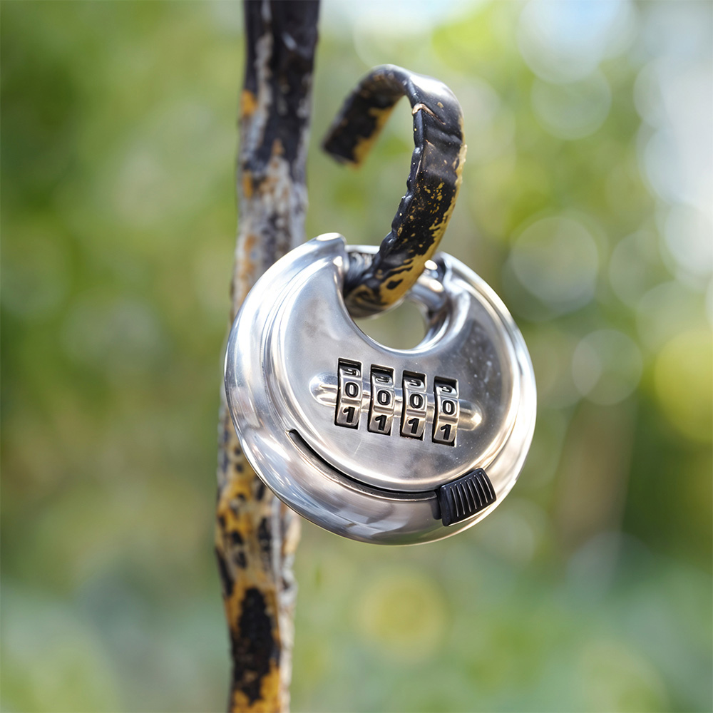 Living and Home 4 Digit Silver Zinc Alloy Combination Padlock Image 2