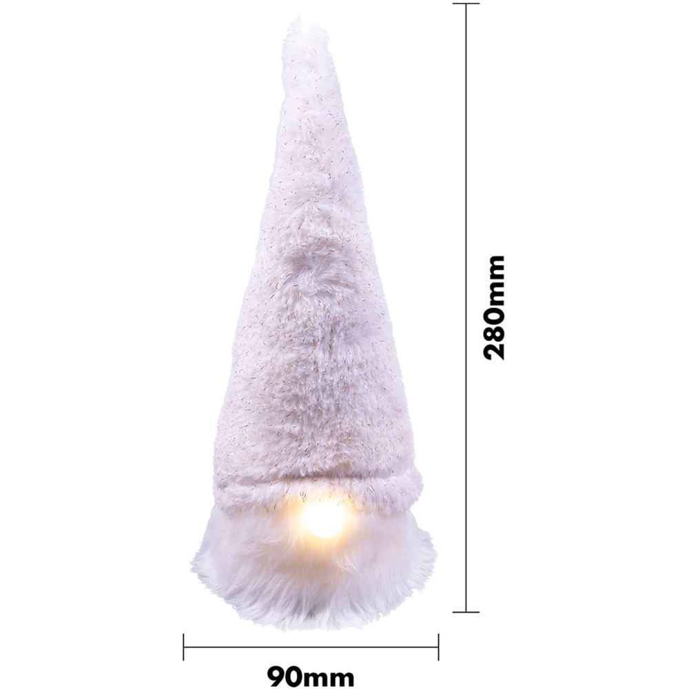 St Helens White Light Up Gonk Christmas Decoration 28cm Image 4