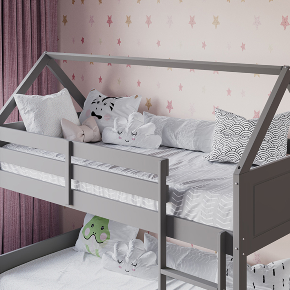 Flair Plation Single Grey Play House Low Bunk Bed Image 3