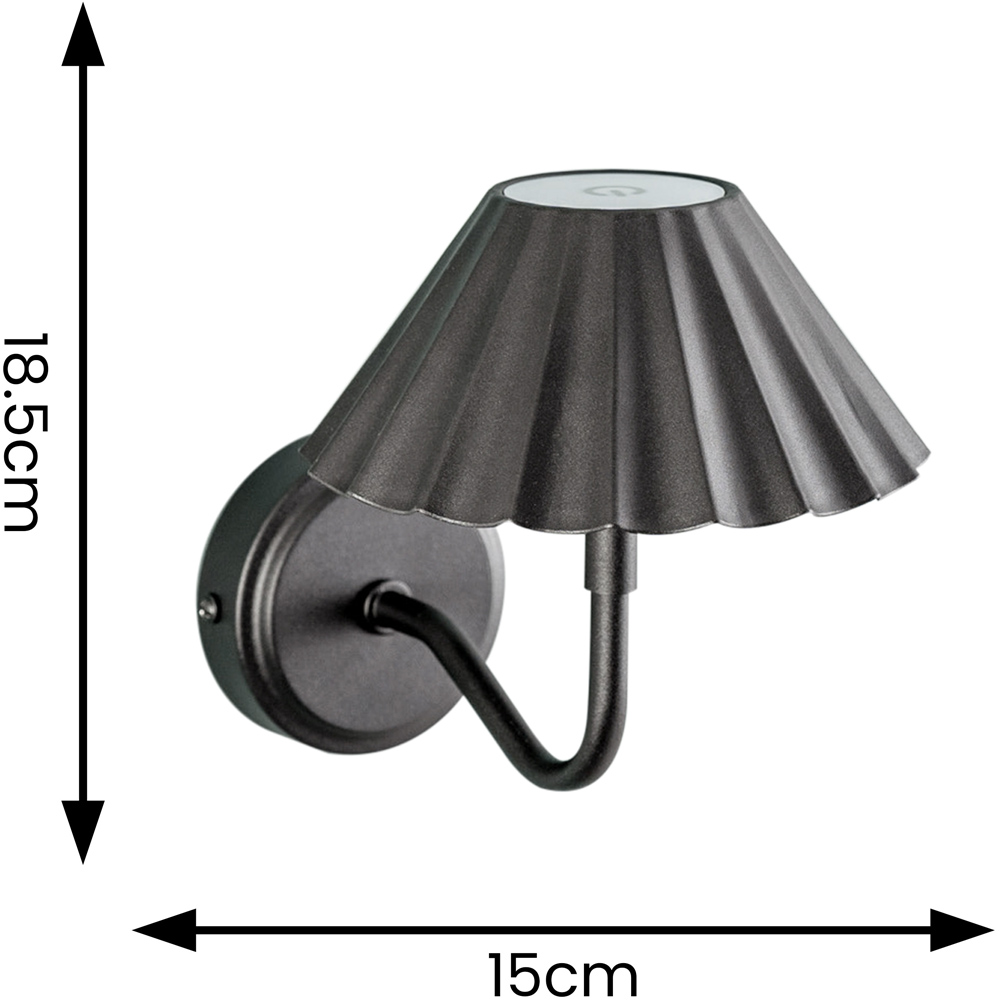 ValueLights Avery Black Easy Fit Rechargeable LED Wall Light 2 Pack Image 9