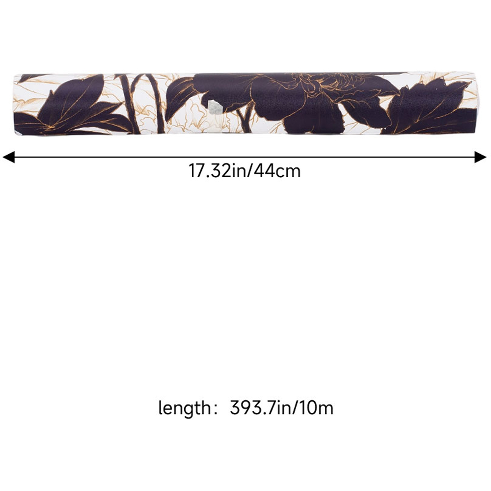 Living and Home Floral Pattern Black and Gold Peel and Stick Wallpaper Image 8