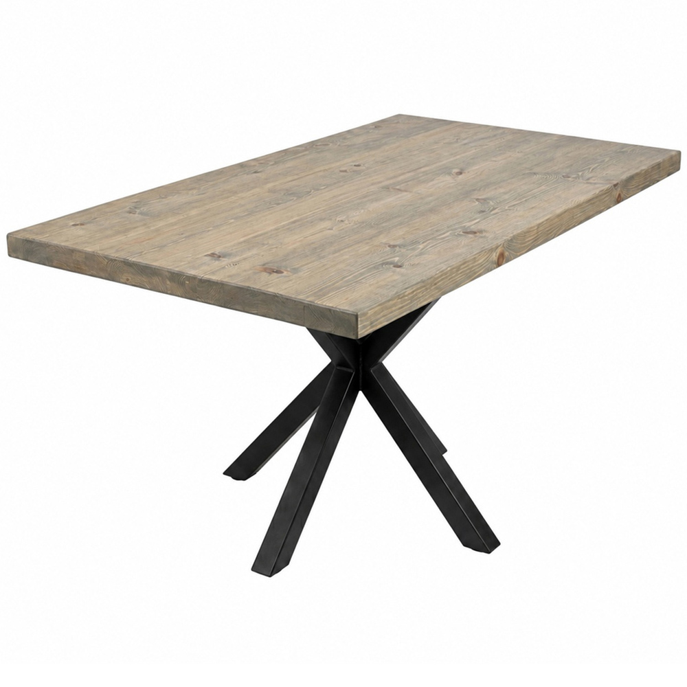Homebase Walnut 6 Seater Sleek and Slender Reclaimed Dining Table 90 x 180cm Image 2