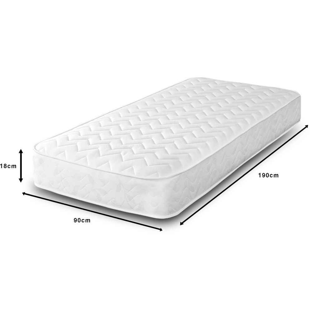 Starlight Beds Single White Zig Zag Hybrid Memory Foam and Spring Mattress Image 5