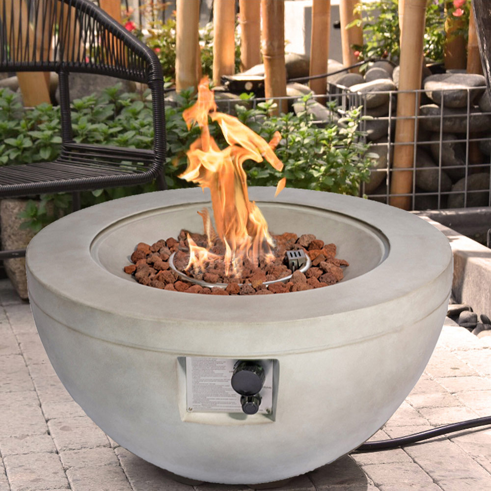 Centurion Tabiti Light Grey Lavish Patio Gas Fire Pit with Stone Finish Image 2