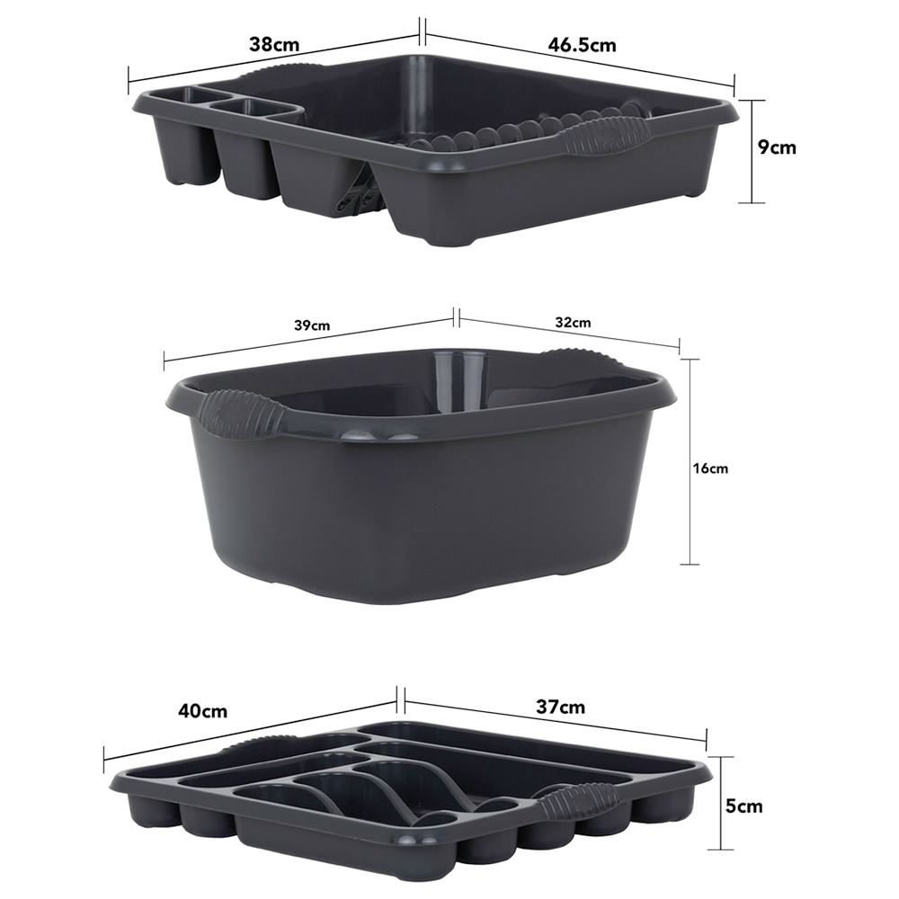 Wham 3 Piece Casa Plastic Kitchen Set Midnight Image 6