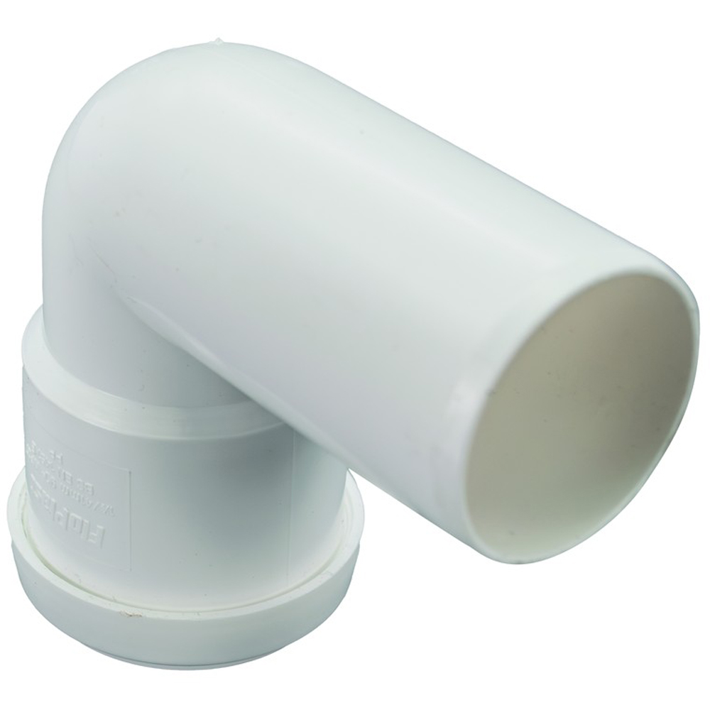 FloPlast Push Fit Waste 90 Degree Swivel Bend White 40mm Image 3