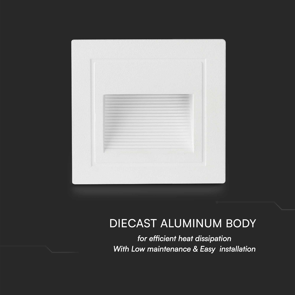 V-TAC 4 Pack 5W White Square Warm White LED Step Light Image 5