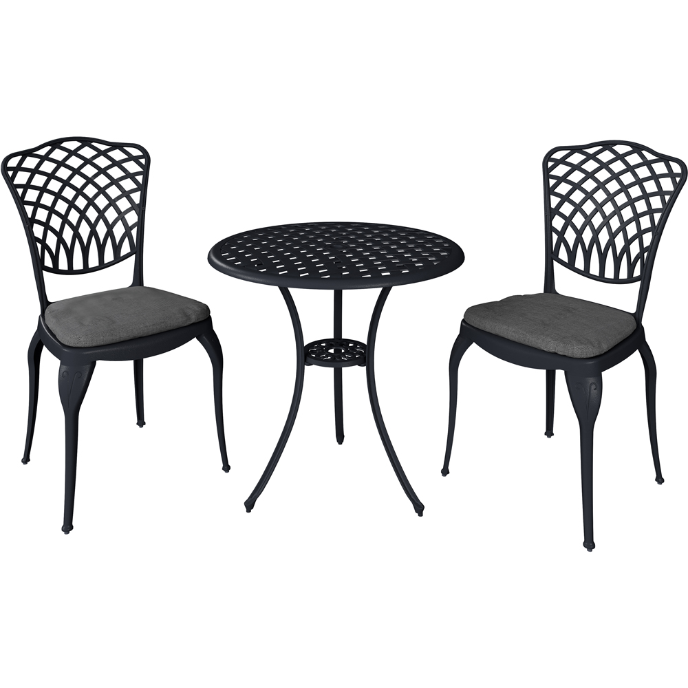 Charles Bentley Cast Aluminium 2 Seater Bistro Set Grey Image 2