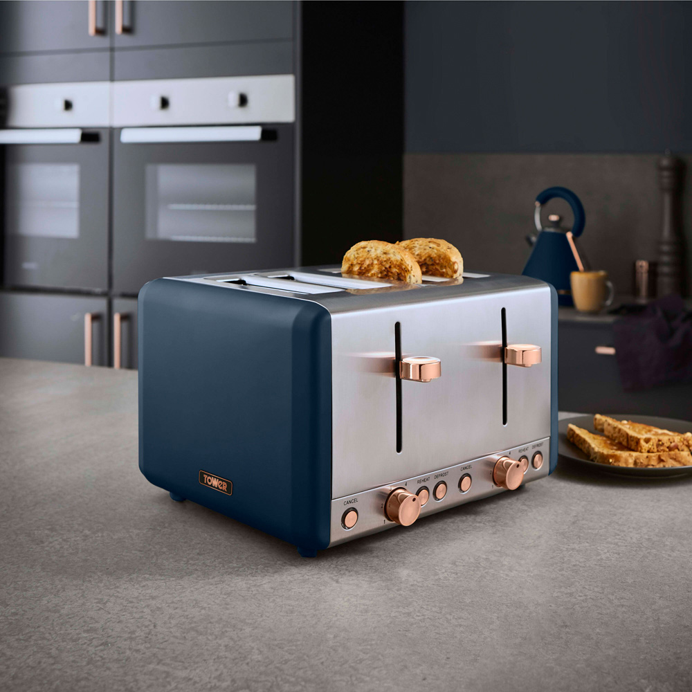 Tower Cavaletto EEJB220 Blue 4 Slice Toaster with 1.7L Kettle and 6L Air Fryer Set Image 2