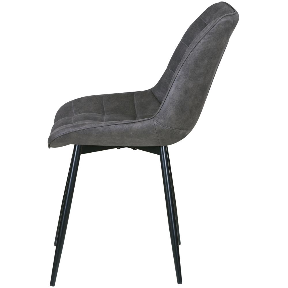 Alba Set of 2 Grey Suede Effect Plush Padded Dining Chairs Image 4