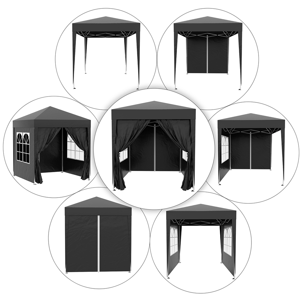 Outsunny 2 x 2m Black Marquee Gazebo Party Tent Image 5