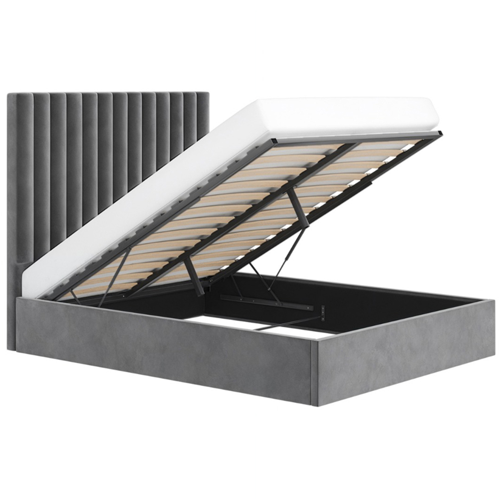 Flair Everley Double Grey Fabric Ottoman Bed Image 2