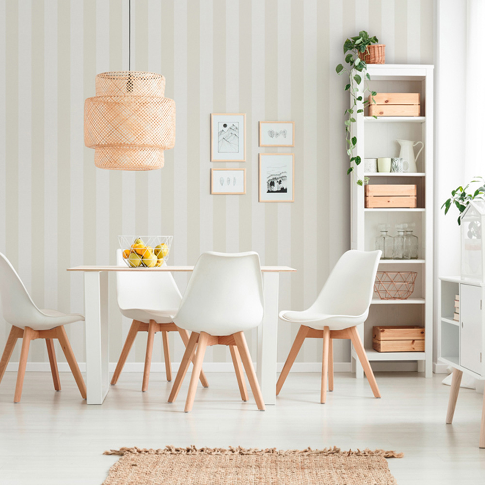 A.S Creation Stripe Beige and White Non-Woven Wallpaper Image 3