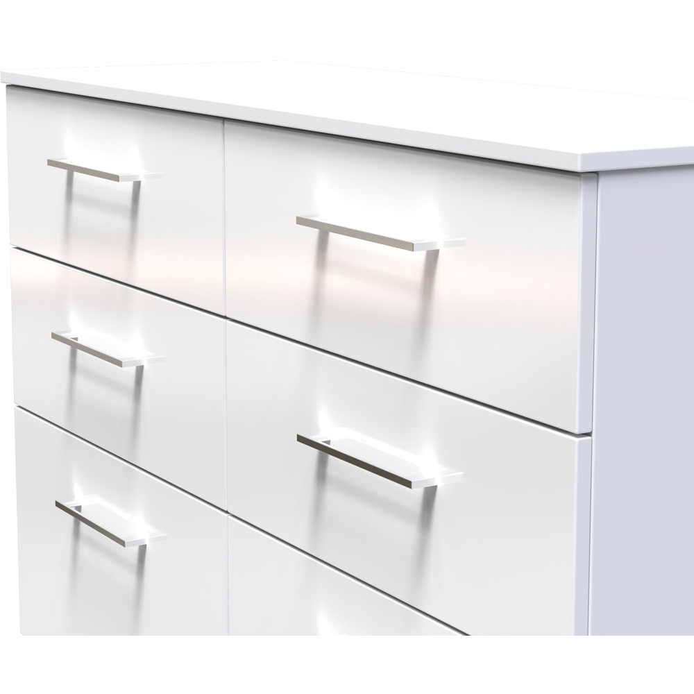 Crowndale Worcester 6 Drawer White Wide Chest Ready Assembled Image 5