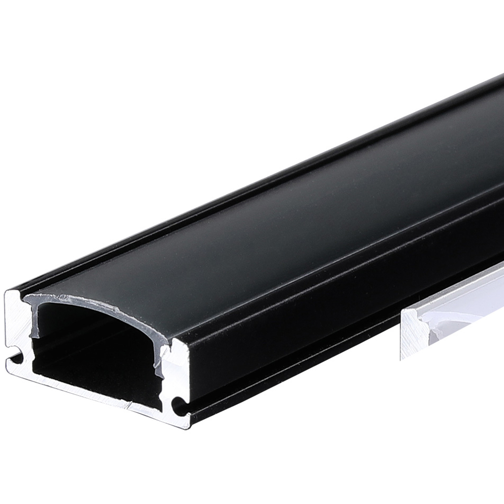 ENER-J Sandy Black Aluminium Channel Profile with PC Cover 17.3 x 7.59mm 4 Pack Image 3