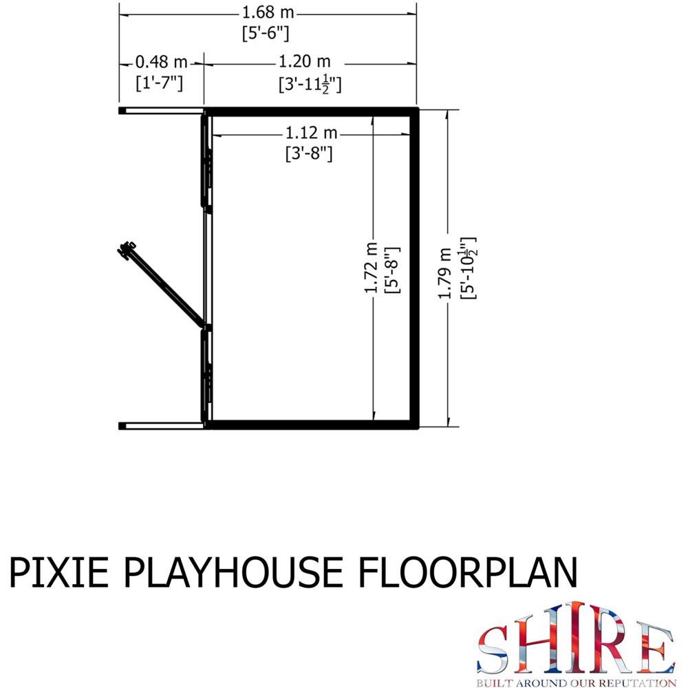Shire 6 x 4ft Pixie Playhouse Shed Image 7