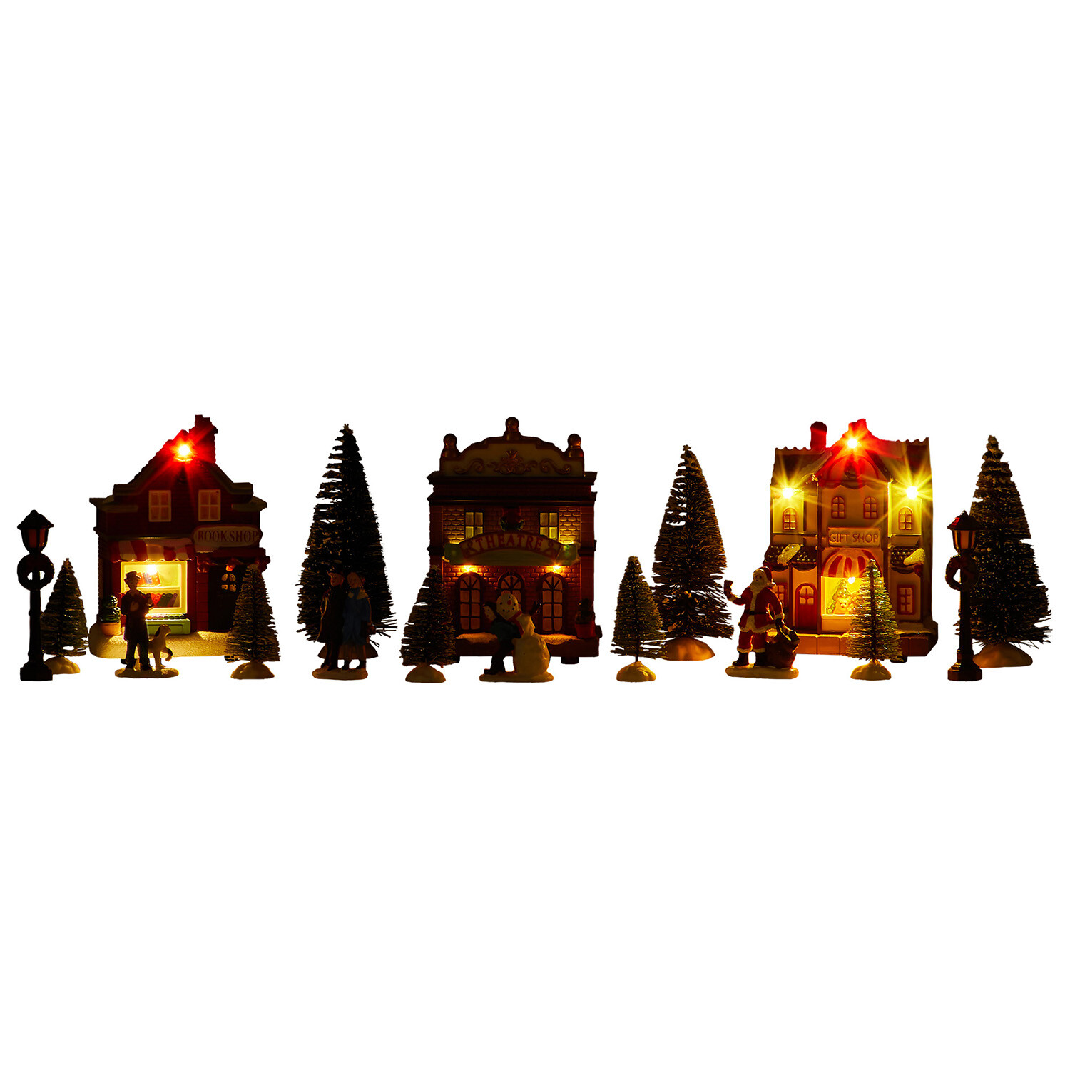 17 Piece LED Christmas Village Mini Scene - Multicolour Image 3