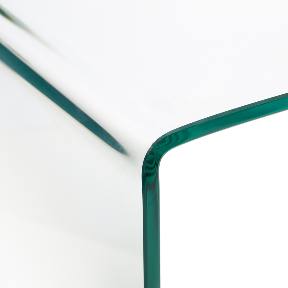 Julian Bowen Amalfi Bent Glass Desk Clear Image 5