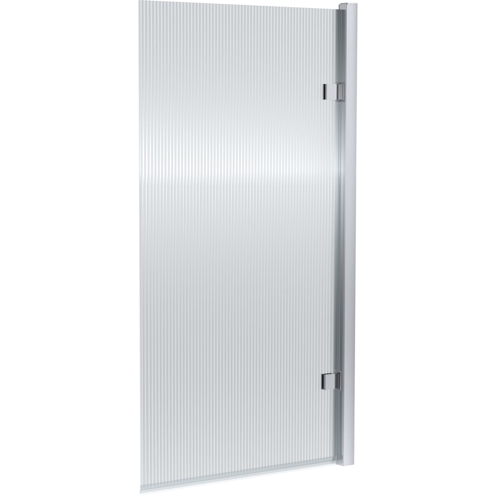 nuie Chrome Hinged Fluted Square Shower Bath Screen 830mm Image 1