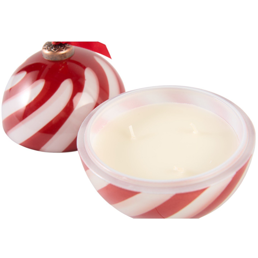Candy Cane Glass Ball Candle Image 5