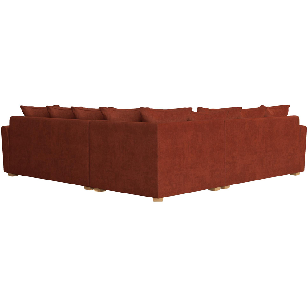 Wendleberry 4 Seater Marmalade Plush Velvet Scatter Back Corner Sofa Image 4