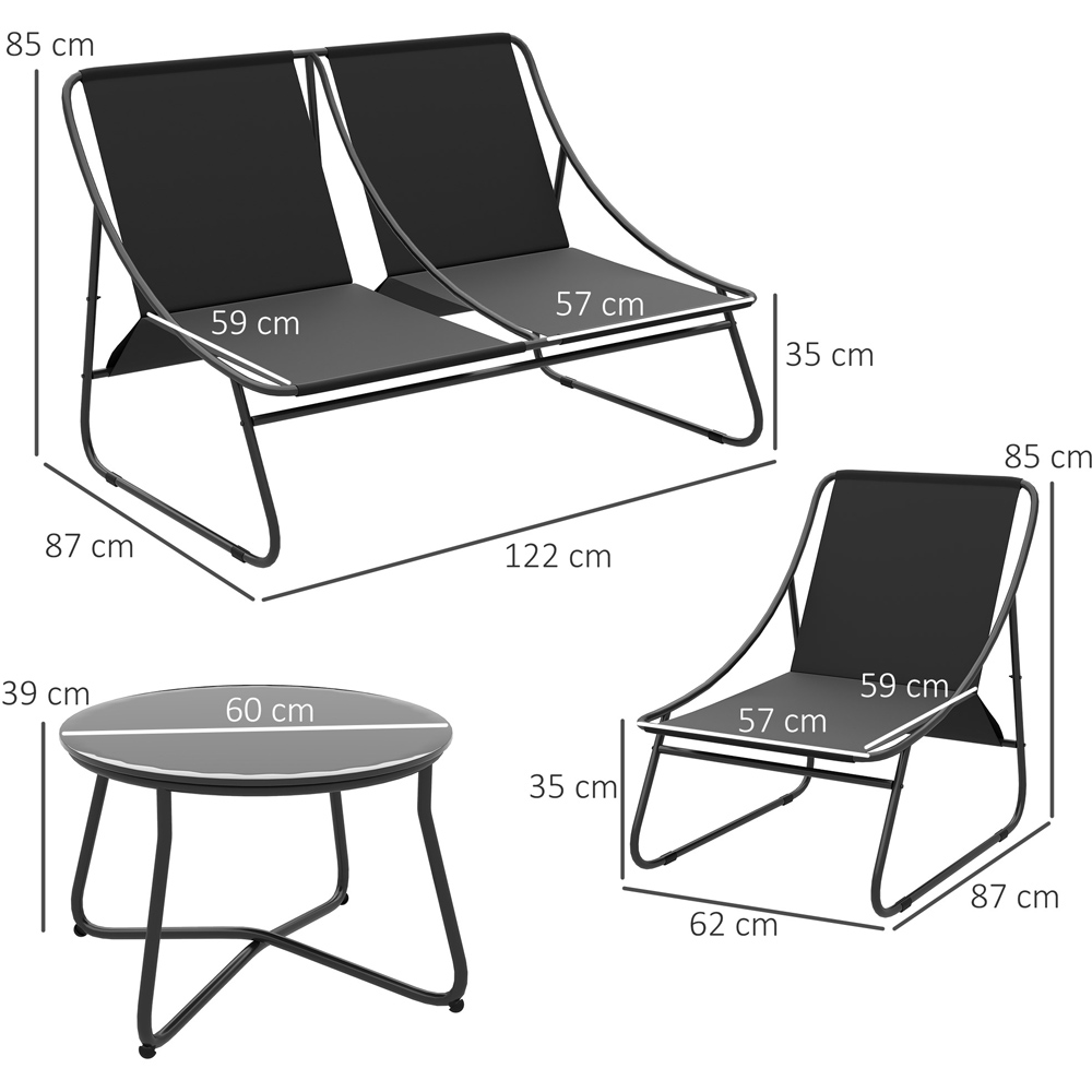 Outsunny 4 Seater Light Grey Garden Sofa Set Image 9