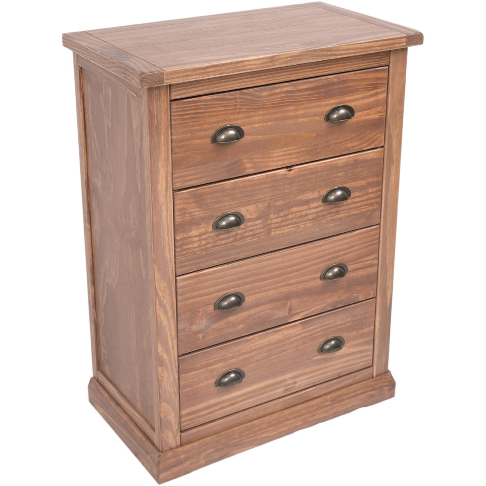 Cabinet Bits Tirolo 4 Drawer Light Brown Brass Cup Handle Chest of Drawers Image 4