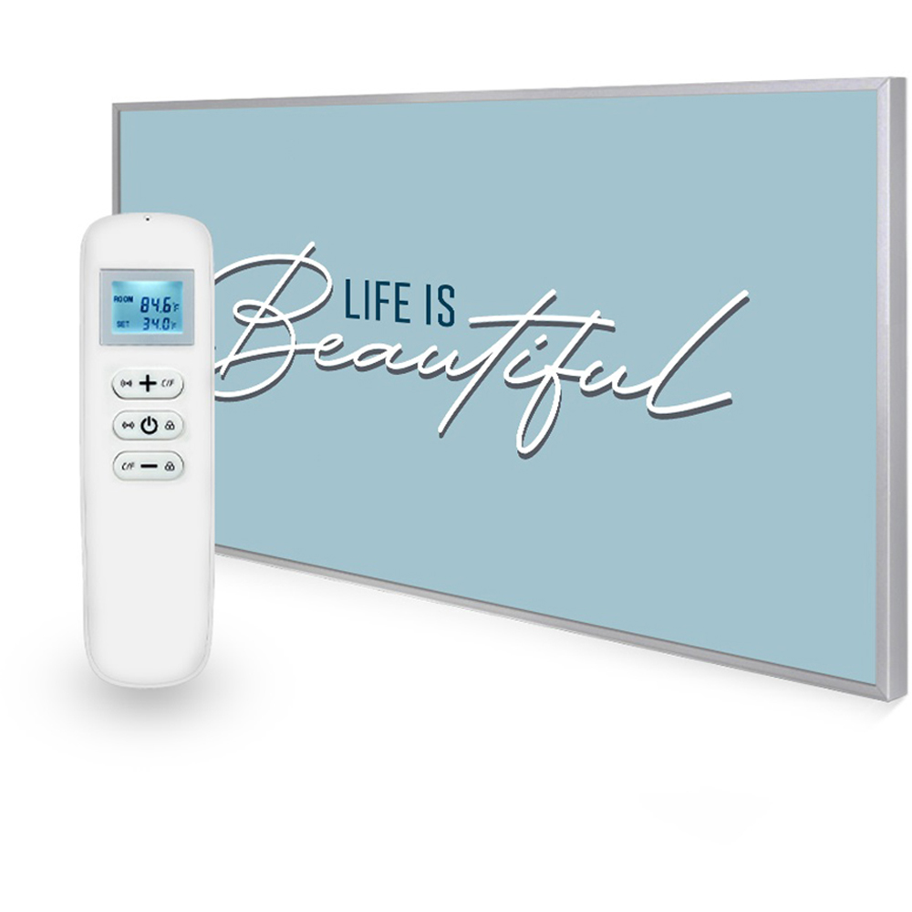 Mirrorstone Nexus Life Is Beautiful Quote Wi-Fi Infrared Heating Panel 580W 595 x 995mm Image 2