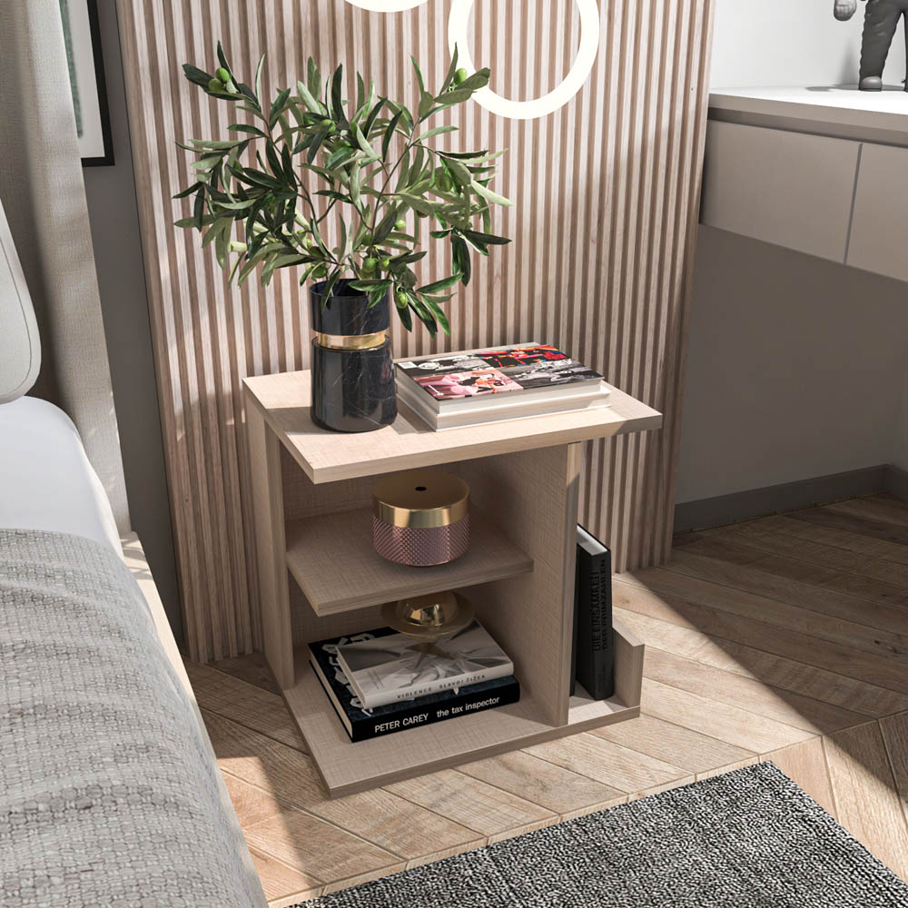 Decorotika Karamira 3 Shelf Cottonbeige Bedside Table Image 4