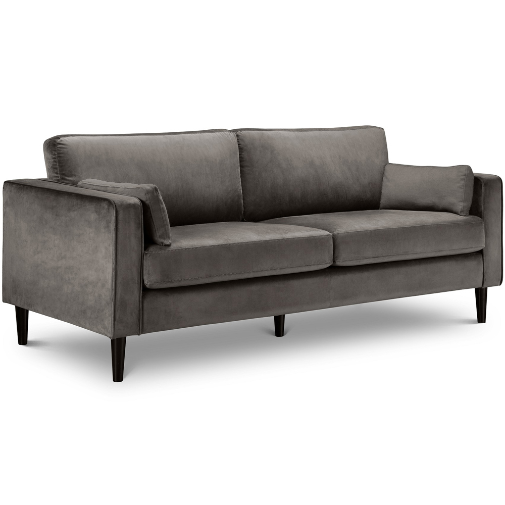 Julian Bowen Hayward 3 Seater Grey Velvet Grand Sofa  Image 2